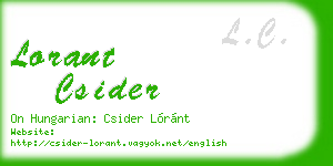 lorant csider business card
