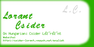 lorant csider business card